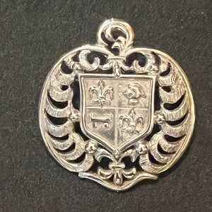 Monet Signed Shield - Silver tone